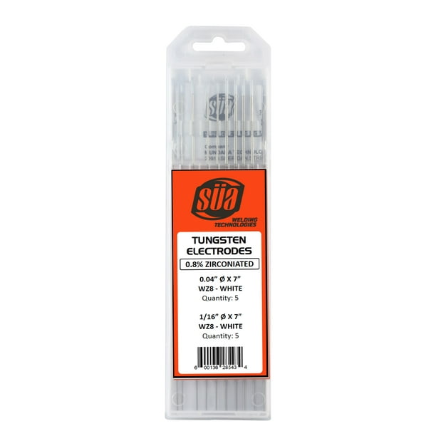 1 pack 10 0.8/% Zirconiated Tip Tungsten Electrodes ~ White Tip ~ 1.6mm REDUCED